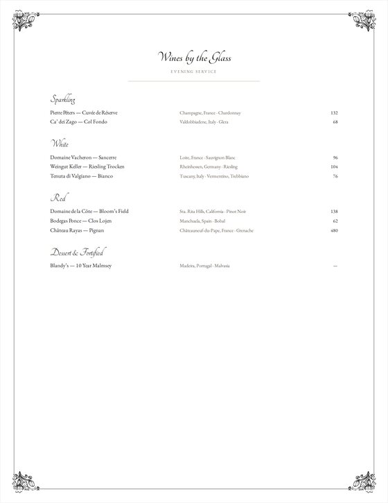 The Aperitivo template with an Art Nouveau border